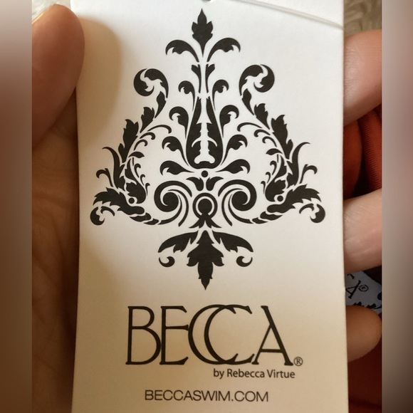 NWT BECCA Bandeau Bikini Top Orange Size Small - Picture 4 of 6